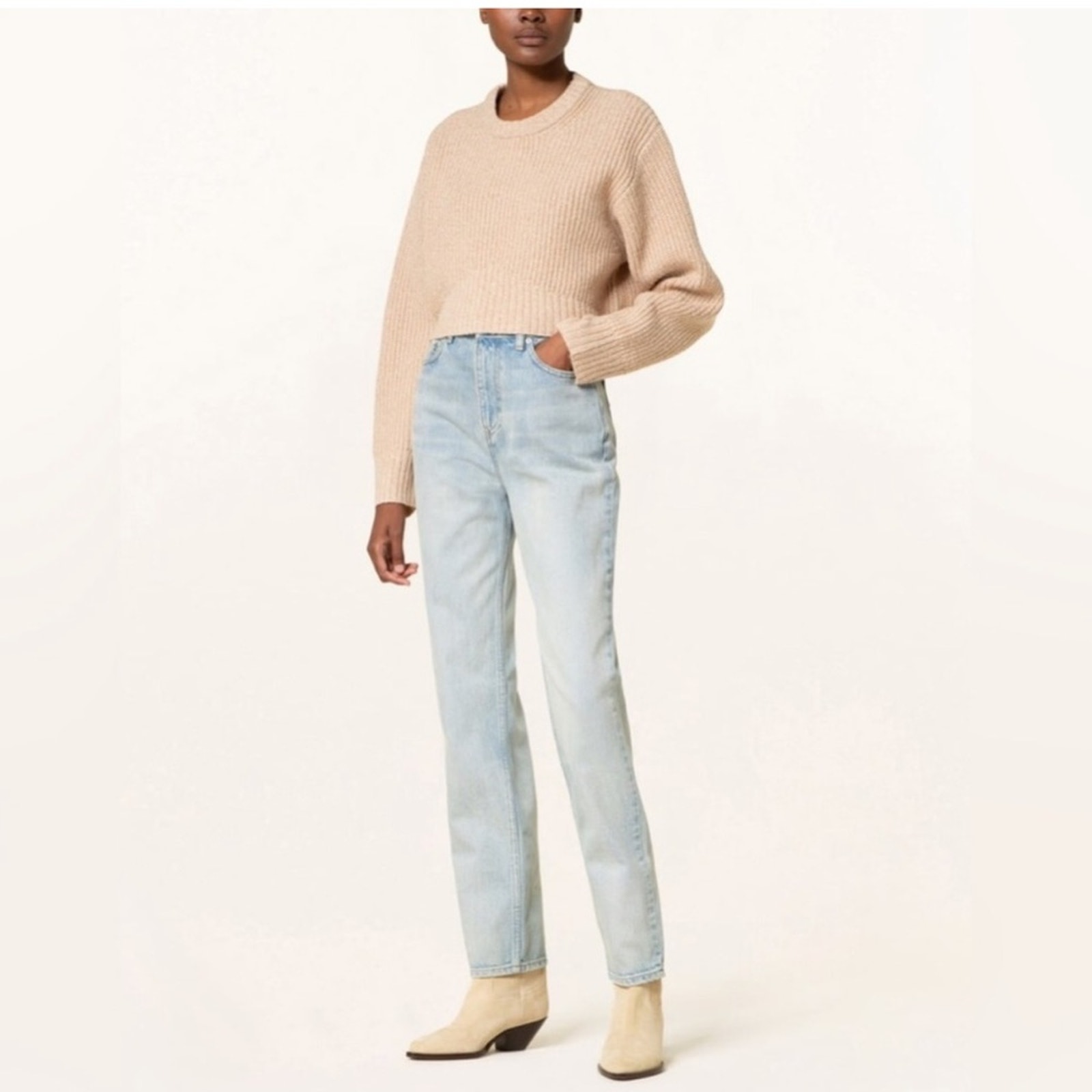 Claudie Pierlot Melbi Cropped Wool Blend Knit Sweater — image 3 of 8